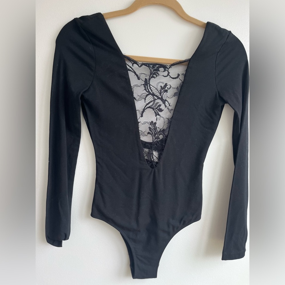 Nightcap Clothing Black Bodysuit with lace